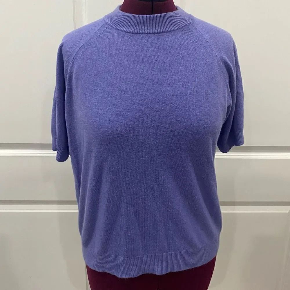 Designers Original Vintage Purple Mock Neck Top Size 44